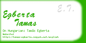 egberta tamas business card